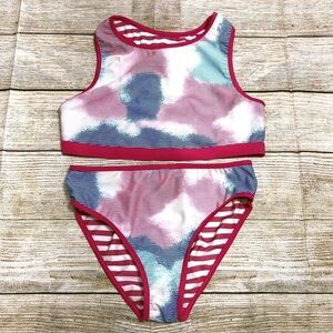 NWOT Eddie Bauer Pink and White Reversible Bikini Size 14/16